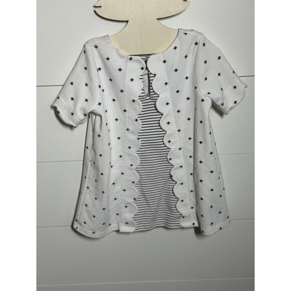 Catherine Malandrino Girls Star Tunic Red Bow Mix Print Scallop Back Top size 3T - Picture 2 of 6